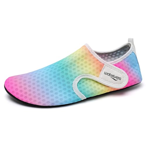 Image of WateLves Water Shoes for Women Men Swim Beach Aqua Socks Quick Dry Barefoot House Slippers Travel Shoes with Adjustable Magic Tape for Pool Diving Boating Yoga Surf
