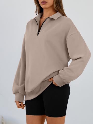 Image of Trendy Queen Women's Oversized Sweatshirts Half Quarter Zip Fleece Sweaters