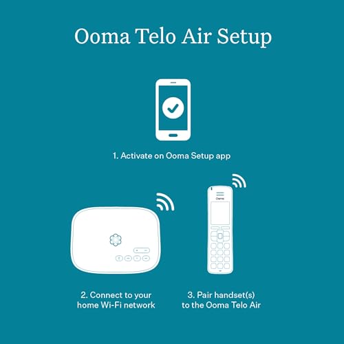 Image of Ooma Telo Air VoIP Free Internet Home Phone Service with Wireless Connectivity. Affordable landline Replacement. Unlimited Nationwide Calling. Call on the go with Free Mobile app. Can Block robocalls