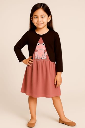 Image of KRYPTIC Kids Girls Crop Length Cotton Shrug - Soft Lightweight Open Front Layer for Stylish Everyday Wear Casual Outfits