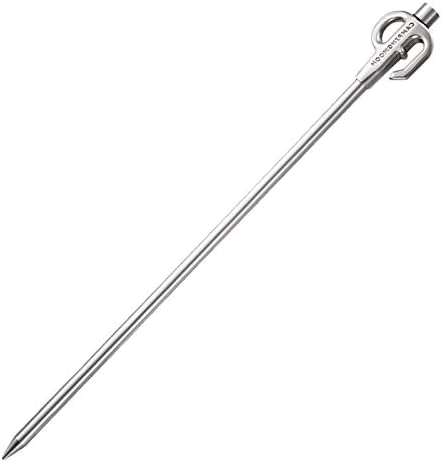 CAMPINGMOON Stainless Steel Dog Tie Out Stake for Pets Outdoors 17-inch K45