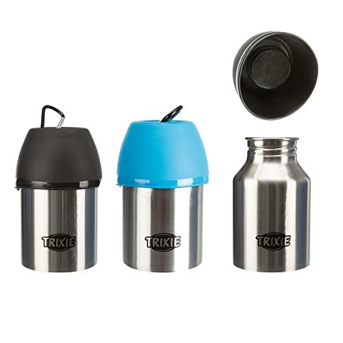 Trixie 24606 Flasche mit Trinknapf, Edelstahl/Kunststoff, 0,75 l, für Kaninchen