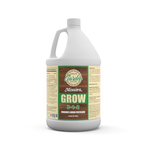 Urban Garden Outfitters Mission Fertilizer Grow 3-1-2 Organic Liquid Plant Fertilizer-All-Purpose Fish-Based Nutrient Boost for Healthy Growth Indoor & Outdoor Gallon