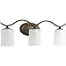 Brown 3-Lt. Bath with Etched Glass Shades P2020-20 by Progress Lighting