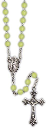 Cathedral Art August/Peridot Birthstone Rosary, Silver