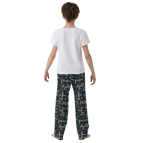 ZZXXB Hope Peace Light Star Boys Long Pants Soft Trousers Elastic Waist Kids Lounge Bottoms with Pockets S-XL3