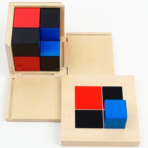 Image of Hidoggy Montessori Binomial Cube, Montessori Sensorial Learning Materials Math Toy for Toddlers, Kids