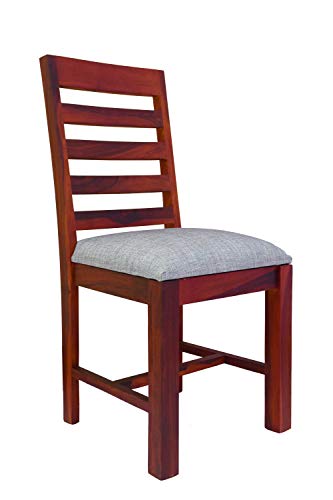Image of Sheesham Wood 6 Seater Dining Table with Cushion Chairs Wooden Dining Room Set Six Seater Dinner Table for Living Room Home and Restaurant (Maple Finish)