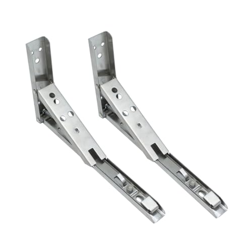 Alipis 2個 ステンレス製三角棚受け具 折りたたみ式壁掛けブラケット 耐久性壁棚支え 家用書棚