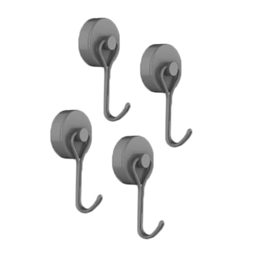 マグネットフック 強力 マグネット フック キッチン 金属製保護パッド 超強力 ネオジム磁石 ステンレス製 ダークグレー Mサイズ 4本
