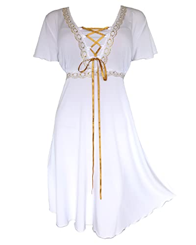 Dare to Wear Angel Corset Dress: Gothic Medieval Womens Renaissance Fair Viking Festival Cosplay Shift Frock