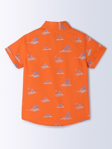 Milou Baby Boy's Regular Fit Shirt (SH-CU007_Orange - Image 4 thumbnail