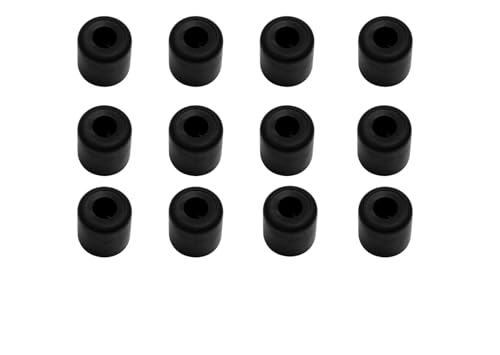 Image of Penn Elcom Small Black Rubber Feet with Steel Washer - Set of 12 | Protective Bumper for Electronics, Cabinets, Cases & Furniture | Anti-Slip, Vibration-Resistant (O - 25.4mm, H - 25.4mm)
