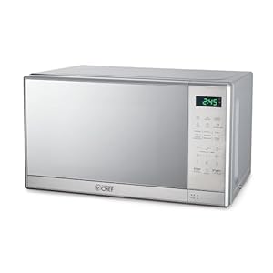 COMMERCIAL CHEF 0.7 Cu Ft Microwave with 10 Power Levels, 700W Microwave with Digital Display, Countertop Microwave with Child Safety Door Lock, Programmable with Push Button, Stainless Steel