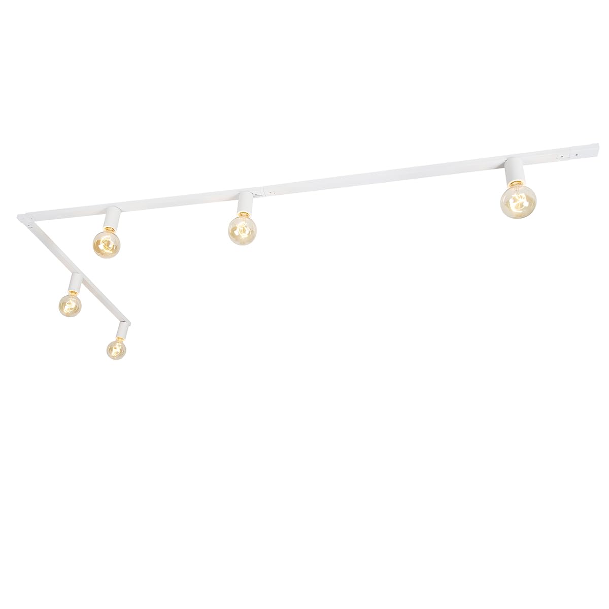 QAZQA - Modern Modernes 1-Phasen-Schienensystem Komplettset I Spotlight I Deckenspot I Deckenstrahler I Strahler 5-flammig inkl. E27-Fassung weiß - Jeana I Wohnzimmer I Schlafzimmer - Stahl Länglich -