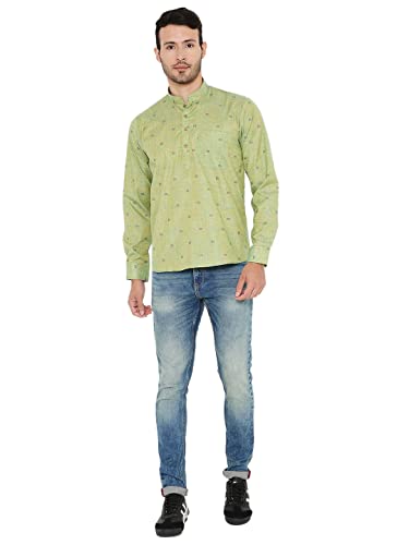 Image of Maharaja Linen Regular Short Kurta with Ful Sleeves for Men