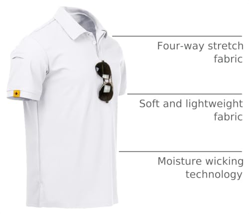 Image of ZITY Mens Polo Shirt Short Sleeve Sports Tactical T-Shirt Athletic Golf Polos Daily Casual Stylish Collared Shirts for Men
