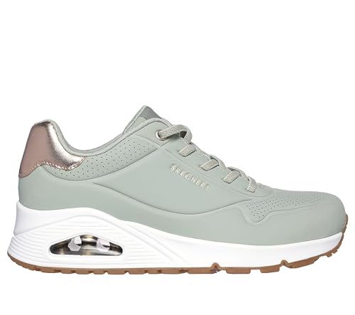 Image of Skechers Women's Uno Shimmer Away Sneaker | Casual sneaker, Skechers Air-Cooled Memory Foam, Skech-Air, Wedge Fit with 1-inch height, Slip-On, stretch laces