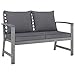 Tidyard Panca Panchina da Giardino a 2 Posti 120 cm con Cuscino in Legno di Acacia,Panchina da Esterno, Giardino, Balcone o Terrazzo,Grigio Scuro