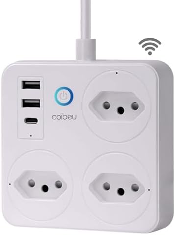 Filtro de Linha Branco Tomada Inteligente Tomada Wifi Extensão In...