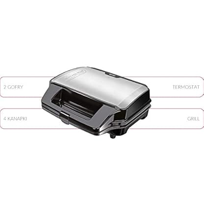 MPM MOP-23M 3 in 1 Sandwichmaker, Austauschbare Platten, Sandwichtoaster, Belgisches Waffeleisen, Grillplatte… – Bild 6