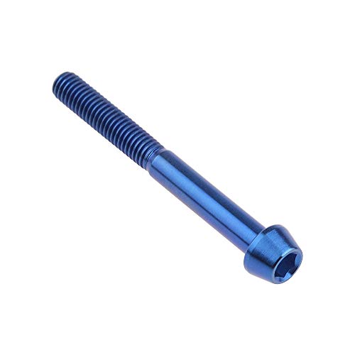 Image of Titanium Ti Bolt M5x9 16 18 20 25 30 35 40 45 50 55 60mm Tapered Head Screws Pack of 4 (M5x45mm, Blue)