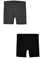 NEXT Mädchen Radlershorts, 2er-Pack Black/Grey Marl 104