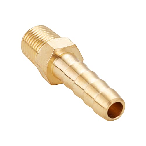 Brass Hose Barb Fittings,1/4" Barb X 1/8" Npt Male Air Hose Pipe Fittings,Compression Hose Fittings Adapter 6Pcs #TOP3