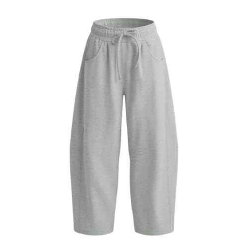 Barrel Sweatpants Women Elastic Waisted Wide Leg Baggy Y2K Track Pants - image 6