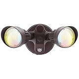 LEONLITE 3CCT Dusk to Dawn LED Security Lights, Adjustable Dual-Head Flood Light Outdoor with Photocell, 3000K/4000K/5000K Selectable, 25W(200W Equiv.), Wet Location, Aluminum, ETL Listed, Bronze