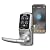 Lockly Secure Plus Bluetooth Smart Door Lock, Keyless Entry with PIN Genie® Digital Keypad, 3D Biometric Fingerprint Sensor Front Door Lock with Handle, Voice Control & Auto Lock - Latch Edition