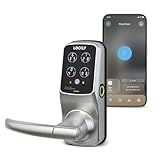 Lockly Fingerprint Bluetooth Keyless Entry Door Smart Lock (PGD628F) | Advanced Electronic Touchscreen System | Discrete PIN Code Input | iOS and Android | Auto Lock | Latch Edition (SatinNickel)