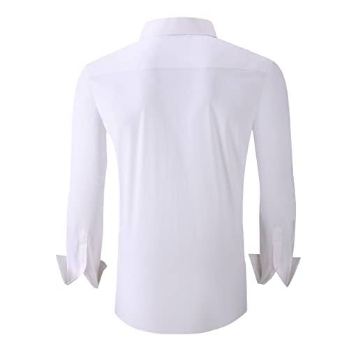 Alex Vando Mens Dress Shirts Regular Fit Long Sleeve Stretch Business Dress Shirts for Men