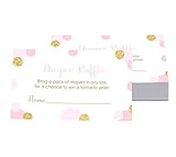 Pink and Gold Diaper Raffle Ticket Set of 25 Games for Girls Baby Shower Drawing - Invitation Insert...