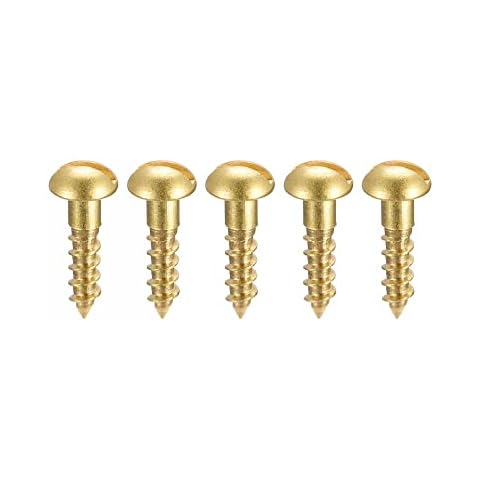 sourcing map Brass Self-Tapping Wood Screws 50 Pcs Cover