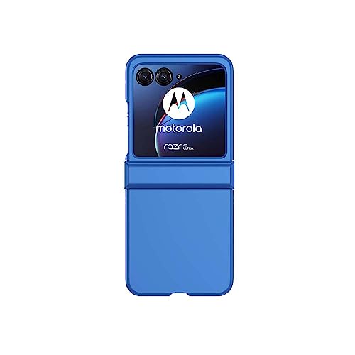 QINOUK Case for Motorola Razr 50 - Shockproof, Hinge Protection, Ultra-thin PC Case - Anti-Scratch Protective Flip Case - Blue - Image 2