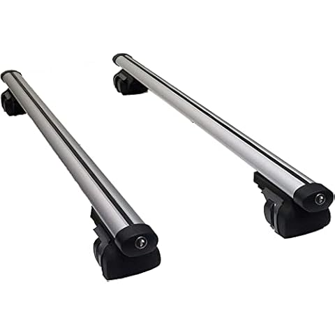 UKB4C Locking Universal Roof Bars Pair to Fit Cars with Raised Running Rails Aluminium 1.35m in length (135cm) Cover