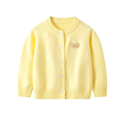 Kids Little Girl Thin Knit Sweater Coat Long Sleeve Button Up Cardigan Cable-Knit Knitwear Jacket Fall Winter Clothes