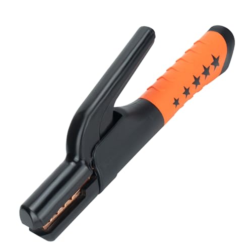 Portaelectrodos de soldadura – Abrazadera de latón de cobre puro de alta resistencia 1000A, mango aislado resistente al calor con agarre seguro de varilla, herramienta de soldadura con varilla industr