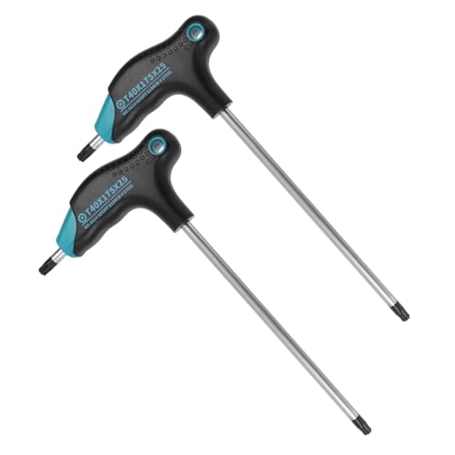 Image of Antrader 2pcs Cr-V Steel T40 Torx Wrench,Dual End Anti Tamper Proof Hex Key | Comfort T-Shaped Anti-Slip Handle,Long Arm Screwdriver,Hanging Hole for Storage