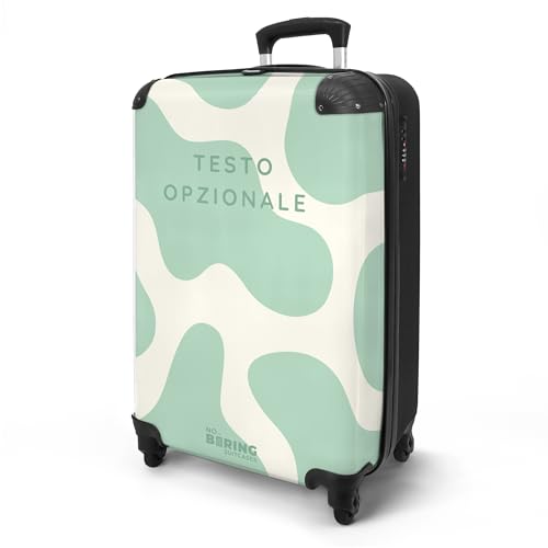 NoBoringSuitcases.com® Valise cabine 55x35x25 Personnalisable, Valise à roulettes, Bagages Rigide, Légère, Trolley Cabine avec Motif Tache de Vache,...