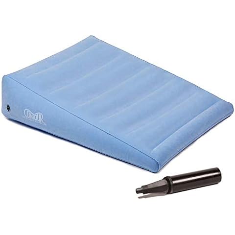 Contour Inflatable Back Support Relief Bed Wedge Cushion - Extended Length, Gradual Incline Wedge, (32 x 24 x 7) Cover
