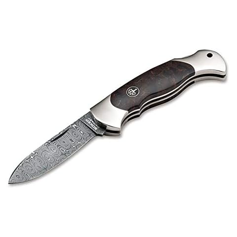 Böker Manufaktur Solingen Scout Spearpoint Maserbirke Damast Taschenmesser Damast/Maserbirkenholz Braun-Silber, Klingenlänge: 7,90 cm, 112202DAM Cover