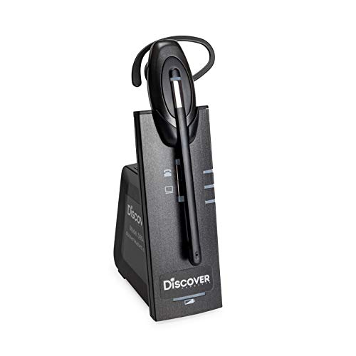 Discover D904 Convertible DECT Wireless Office Headset System with Unlimited Talk Time for Professionals- Works with PC/Mac and Desk Phone- 3 Year Warranty