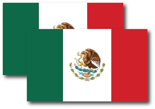 Image of Magnet Me Up Mexico Mexican Flag Car Magnet - 3x5 Inches - 2 Pack, UV Printed Vinyl - Weatherproof, Durable Magnetic Decal - Patriotic Mexico Car Accessory - Fridge, Locker, Made in USA
