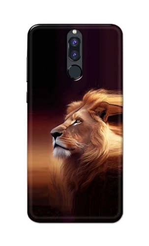 Image of PRINTFIDAA Printed Hard Back Cover Case for Huawei Mate 10 Lite | Huawei Nova 2i | Honor 9i Back Cover (Danger Lion) -112