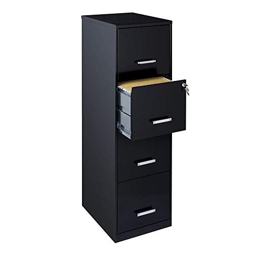 Scranton & Co 18" 4 Drawer Metal Letter File Cabinet In Black #TOP2