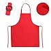 Kyson 9 Pcs Halloween Chef Costume Kit-Wig,Fake Moustache,Eyebrows,Eyeglasses,Bowtie,Red Apron,Cane-Fancy Costume Dress Up (Set A-9 Pcs)