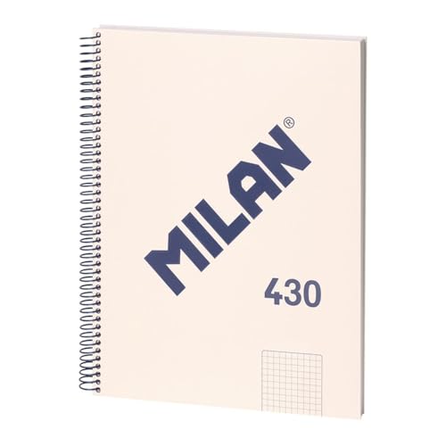 MILANR ハードカバー付きA4ノート、5x5mm方眼、80枚、95g/m2用紙、1918シリーズ、ベージュ。