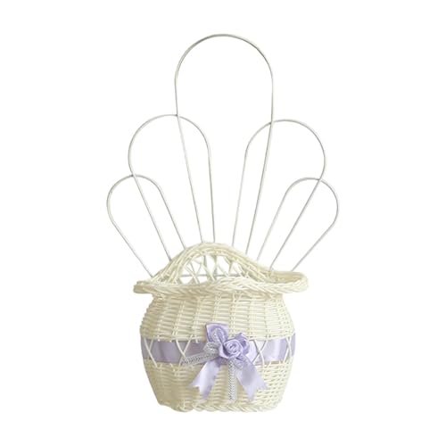 MagiDeal Canasta de Almacenamiento Colgante Tejida Cachepot Decoración Organizador Hecho a Mano para organizar la decoración del jardín Decoración del, PÚrpura